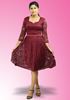 Picture of Sweet Heart Necked Full Lace Short Dress with Three-quarter Sleeves