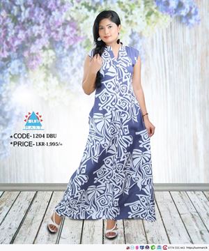 Picture of Chinese Collared Sleeveless Printed Designed A-Line Maxi Dress
