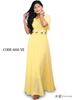 Bell sleeve georgette maxi dress with small flowers