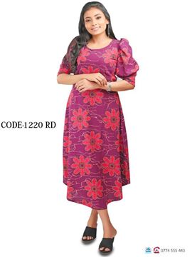Picture of Linen Floral Short Dress