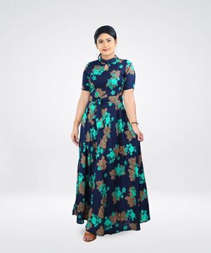 Picture of High necked maxi frock with belt