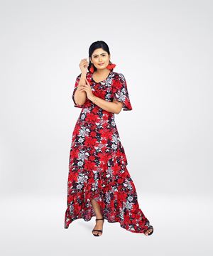 Picture of Long Sleeves floral  maxi dress