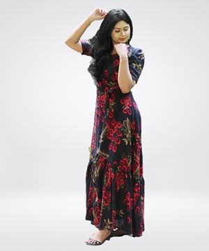 Picture of Side Knot Floral Maxi Dress