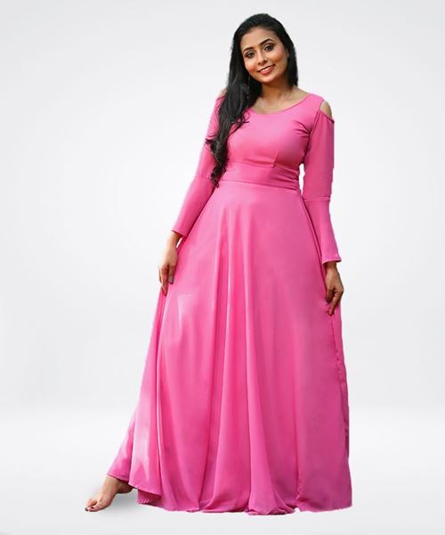 Bell Sleeve Maxi Dress-SunMart Lanka