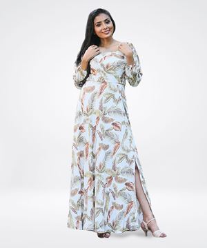 Picture of Printed Designed Long Sleeve Maxi Dress