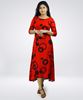 Picture of Three Quarter Sleeve Printed Midi Dress