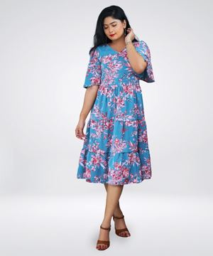 Picture of Short Dress with Bell Sleeves