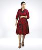Picture of Front Buttoned Three Quarter Sleeve Short Dress