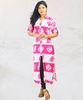 Picture of Printed Designed V-necked Three-quarter Sleeves long top