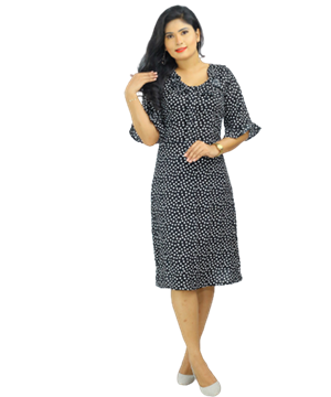 Picture of Short Dress with Three-quarter Sleeves