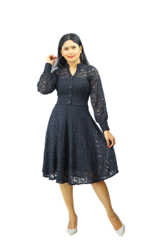 Picture of Long Sleeves Full Lace Short Dress