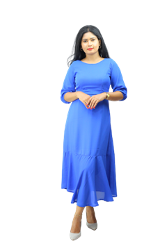 Picture of Three Quarter Sleeves Georgette New Maxi Dress