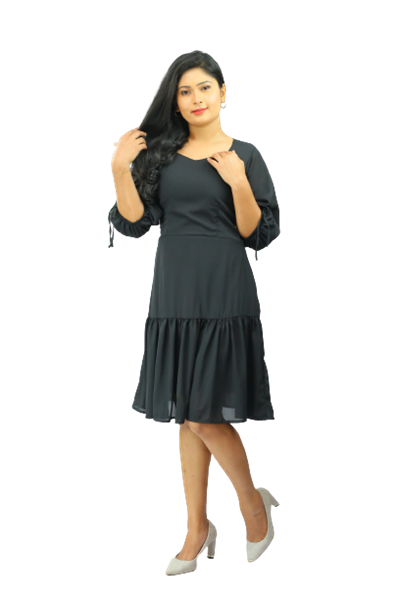 Picture of Georgette Three Quarter Sleeves  New Short  Frock
