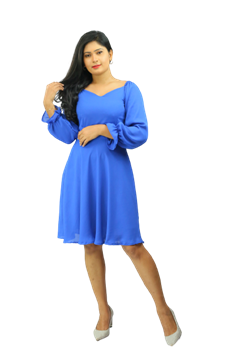 Picture of Georgette Long Sleeves New Short Frock