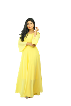 Picture of Bell Sleeve Georgette New Long Maxi Dress