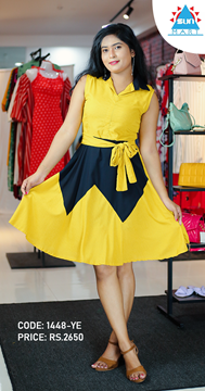 Picture of Sleeveless short frock with belt
