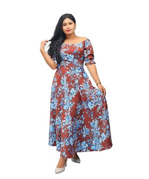 Picture of Off Shoulder Maxi Dress With Three Quarter Sleeves