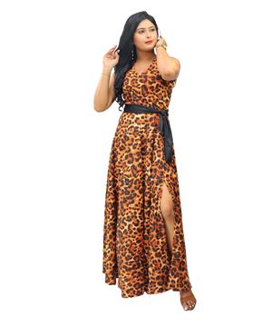 Picture of Sleeveless  Long Maxi Dress With  Belt