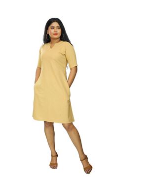 Picture of Three Quarter Sleeves A-Line Short Frock