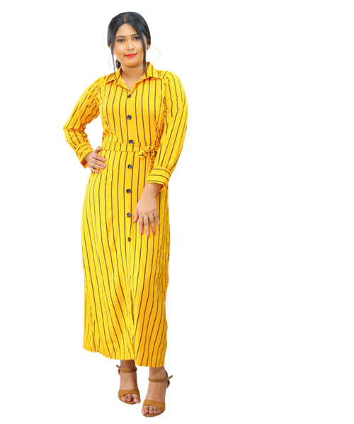 Picture of Long  Sleeves  Maxi Dress with Belt