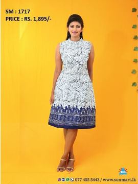 Picture of High neck Sleeveless A-Line  Batik Short Dress
