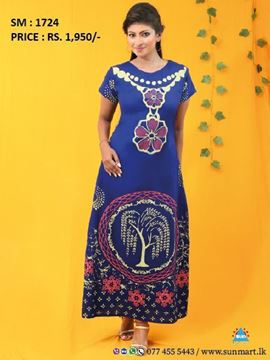 Picture of Short Sleeves  Round Neck  New Batik  Long Dress