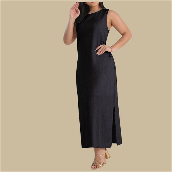 Picture of Round Neck Sleeveless A Line Long frock