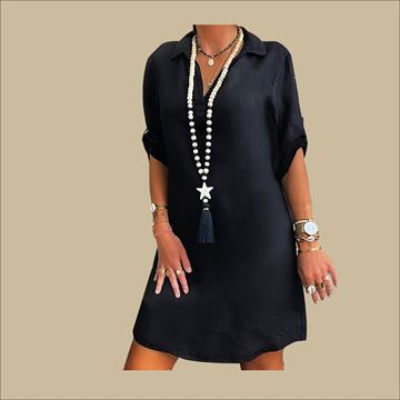 Picture of Three Quarter Sleeves  A Line  Short frock